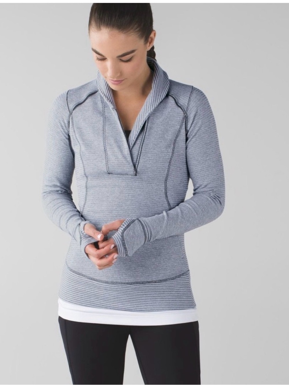 Lululemon Think Fast Pullover Heather Gray- Small 2/4